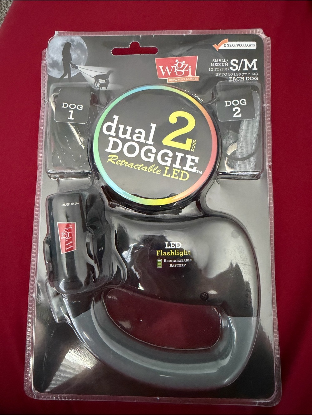 New!!Wigzi retractable dog leash Sz S/M